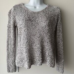 EILEEN FISHER Open Knit Cotton Sweater Petite Neutral Minimalist